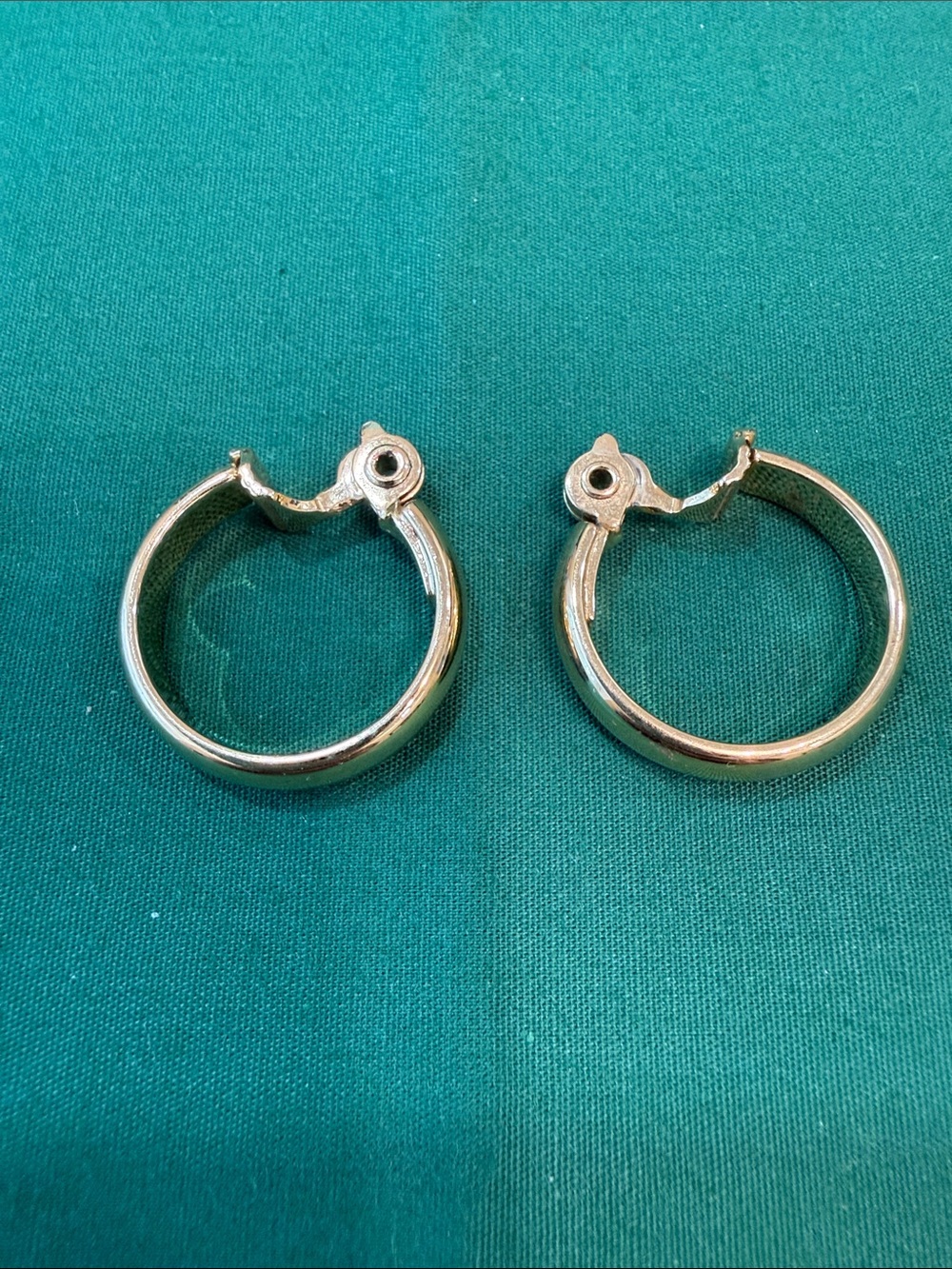 Vintage Monet Clip On Gold Tone Hoop Earrings #74A